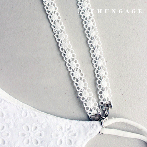 Mask Necklace Lace Fabric Line Chemical 065 One Butterfly Black