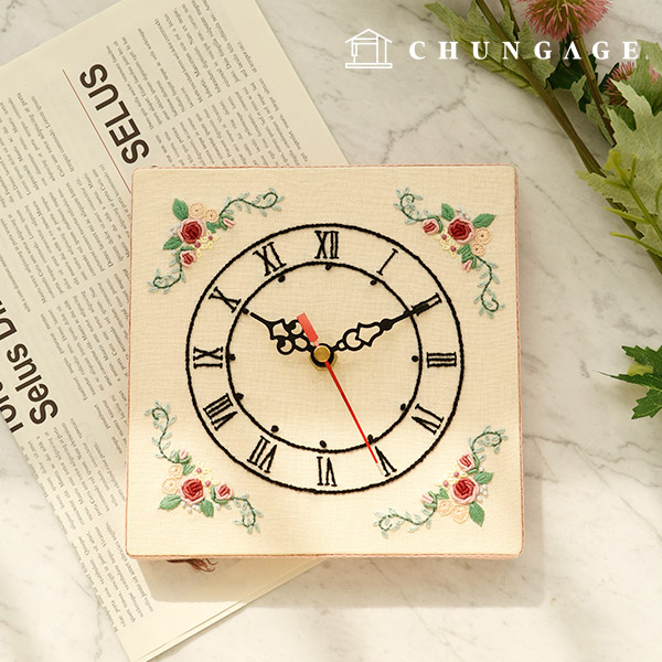 French Embroidery Package DIY Kit Wall Clock Flower French CH560202