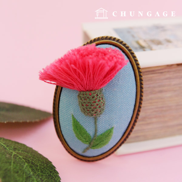 French Embroidery Package DIY Kit Carnation brooch Blue CH512571B