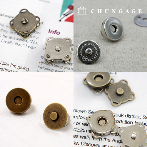 Magnetic Snap Button Applique Button Bronze Silver