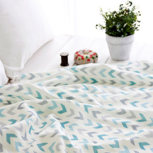 Double gauze Nordic Chevron 2color Blue 535