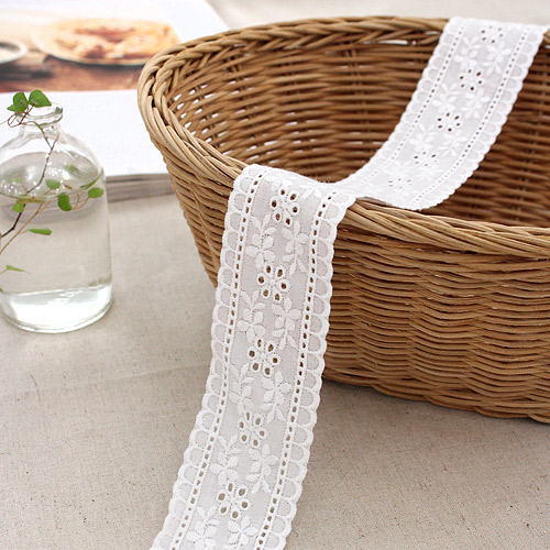 Lace Fabric Embroidery Lace Cloth Cotton 035 Forsythia Double-sided Lace Back Eye