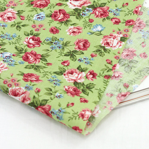 Cotton Blend Rose Flower 3 Types Green 2836