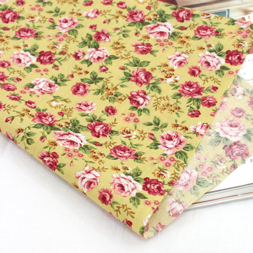 Cotton Blend Rose Flower 3 Types Yellow 2838