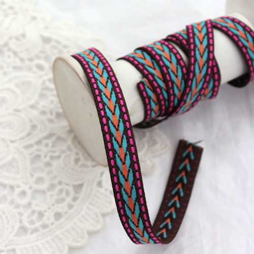 Ribbon String Decoration Tape Indian Stripe Brown Mint Necklace Bracelet Making Material