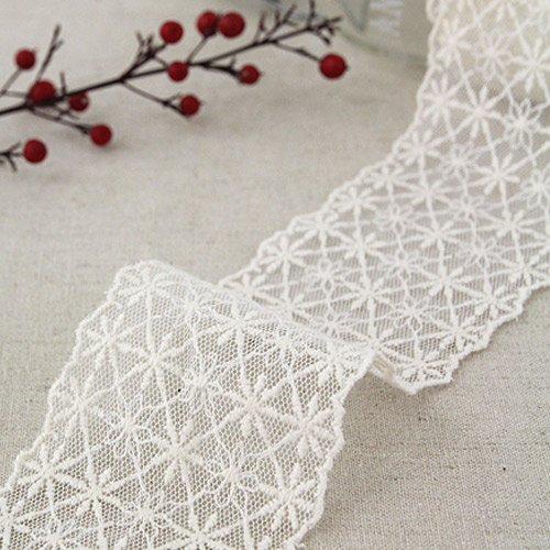 Lace Fabric Embroidery Mesh Lace Cloth 026 Shinee Natural