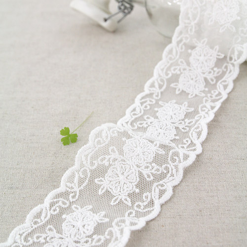 Lace Fabric Embroidery Mesh Lace Cloth 027 Rebellion of Love White Eye