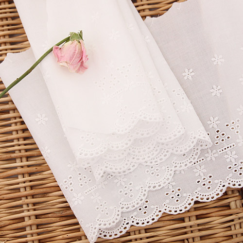 Lace Fabric Embroidery Lace Cloth R020 Flower Rain whiteivory