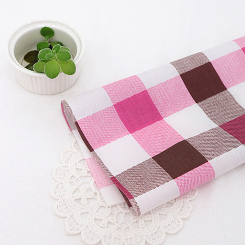 Cotton blend simple check 4 types Pink 2901