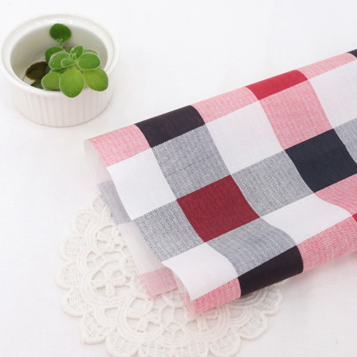 Cotton blend simple check 4 types Red 2903