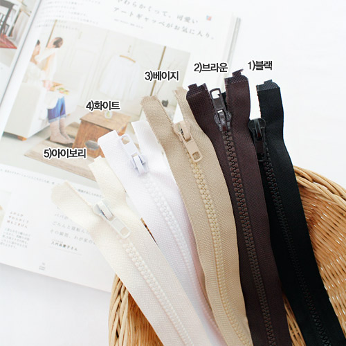 Plastic jumper zipper size 5 5 colors 70cm