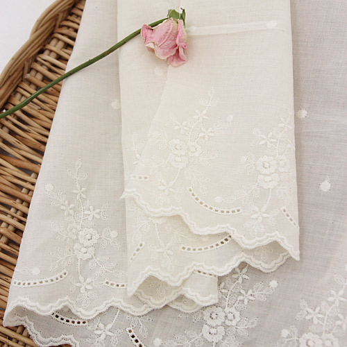 Lace Fabric Embroidery Lace Cloth R014 Loggia Natural