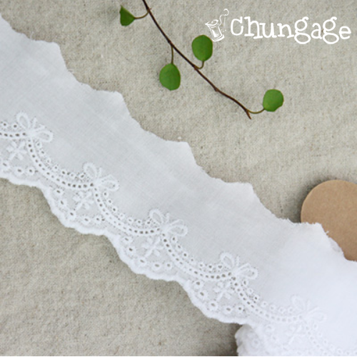Lace Fabric Embroidery Lace Cloth Cotton 039 Ribbon Star White