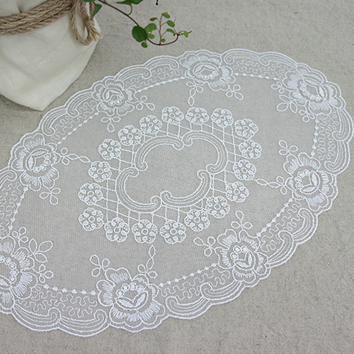 Lace Fabric Embroidery Motif Lace Cloth Mesh Helena whiteivory