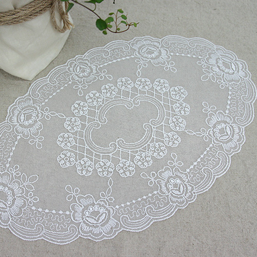 Lace Fabric Embroidery Motif Lace Cloth Mesh Helena whiteivory