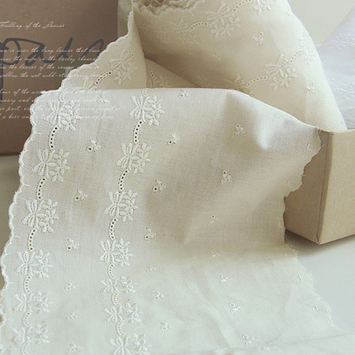 Lace Fabric Embroidery Lace Cloth R008 Ribbon Party Small Natural