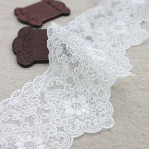 Lace Fabric Embroidery Mesh Lace Cloth 017 Luxury whiteivory