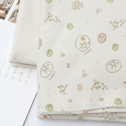 Wide organic double Daimaru picnic plain fabric two kinds Ivory