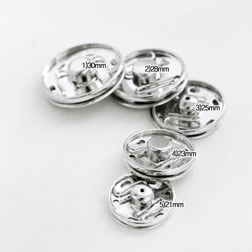 Snap Button Nickel 2Piece 5 Types