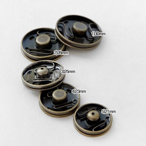 Snap Button Bronze 2Piece 5 Types