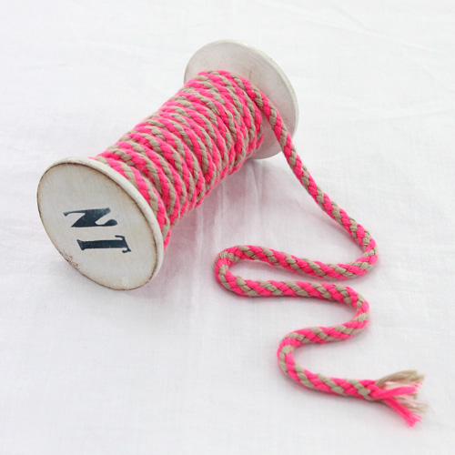 Diagonal Round string string Cotton string Hot pink 2Hermp