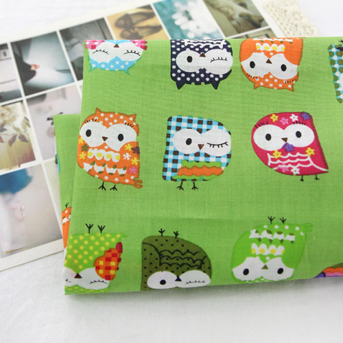 Cotton blend owl 4 types Green 2803