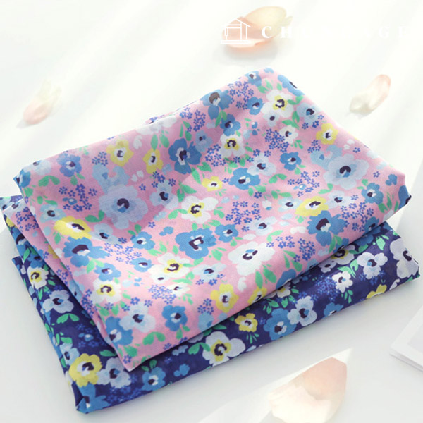 Chiffon Fabric Floral Flower Fabric Maldives Shower Wide Width Chiffon Fabric 2 types