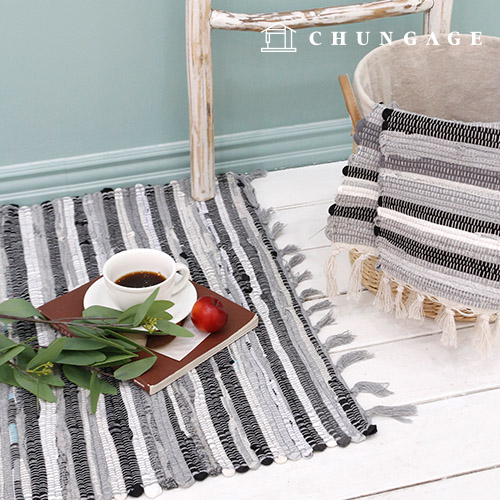 Tassel cotton rug release mat living room mat Gray large