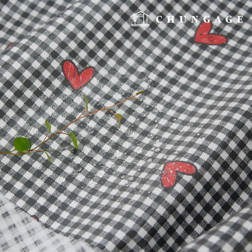 Waterproof Cloth Check Fabric Heart Patterns Laminate TPU Waterproof Fabric Square Heart