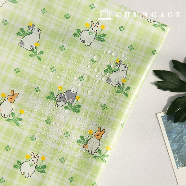 Waterproof cloth Check floral rabbit fabric Laminate TPU waterproof fabric Joyful Bunny
