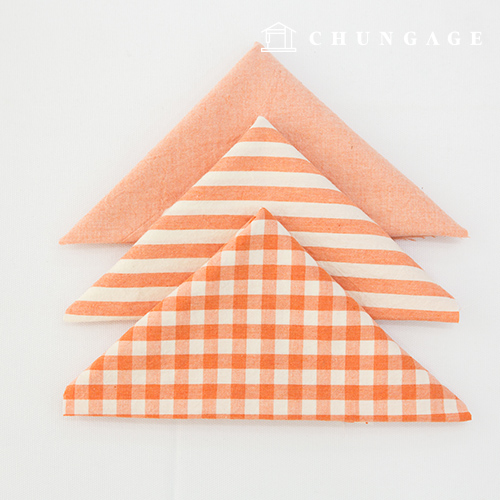 fabric package Check 8mm scrap fabric cotton Washing Doll puppy clothes making Melan 3 types 003 Orange