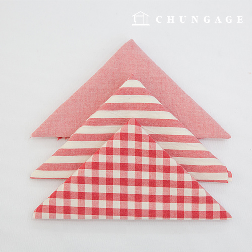 Fabric package Check 8mm scrap fabric cotton Washing Plain piece cloth Melan 3 types 004 Red