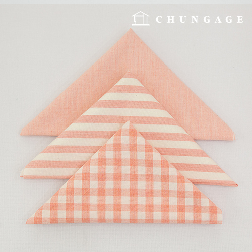 Fabric package Check 8mm scrap fabric cotton Washing Doll puppy clothes making Melan 3 types 006 real pink
