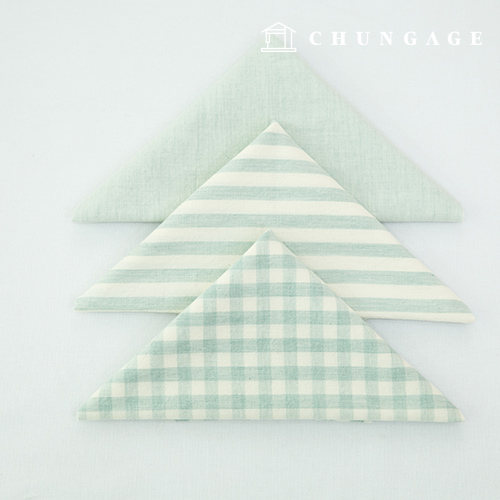 Fabric package Check 8mm scrap fabric cotton Washing Doll Dog clothes making piece fabric Melan 3 types 009 Mint