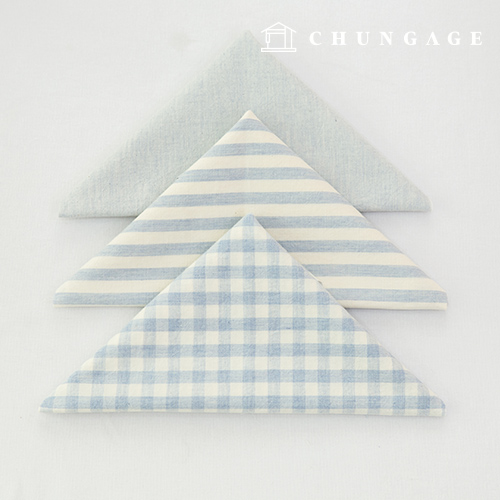 Fabric package Check 8mm scrap fabric cotton Washing Plain piece cloth Melan 3 types 011 Sky Blue