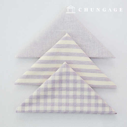 Fabric package Check 8mm scrap fabric cotton Washing Plain piece fabric Melan 3 types 013 Light Purple