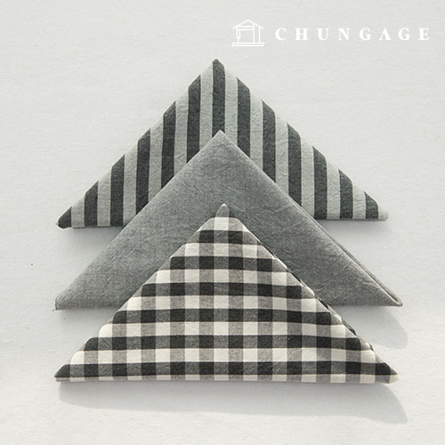 Fabric package Check 8mm scrap fabric cotton Plain Doll puppy clothes making Melan 3 types 016 darkgray