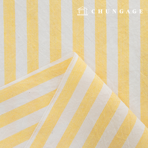 Stripe fabric cotton Melange Ombre Washing Wide Width Vintage Yellow Stripe 433-2 Half yard