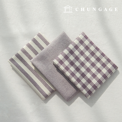 cotton fabric Melange yarn-dyed Washing Fabric Wide Width Vintage Check Stripe Plain