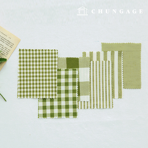 Cotton Check Fabric 20 Count Ombre Dyed Terminated Plain Stripe Gingham Check Fabric Green 6 types