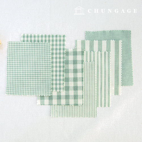 Cotton Check Fabric 20 Count Ombre Dyed Terminated Plain Stripe Gingham Check Fabric Mint 7 Types