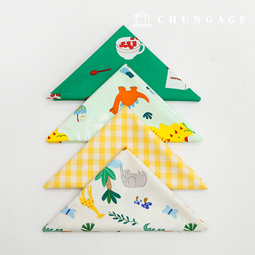 Fabric package check fabric animal dinosaur scrap fabric Doll puppy clothes making cotton cutie 4 types 062