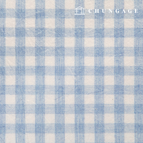 Waterproof Fabric Laminate Non-Toxic TPU Waterproof Fabric Wide Width Melange Check fabric Sky Blue 416 Half yard