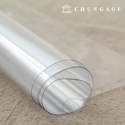 PVCWaterproof Fabric transparent 0.2mm PVC bag making material half yard