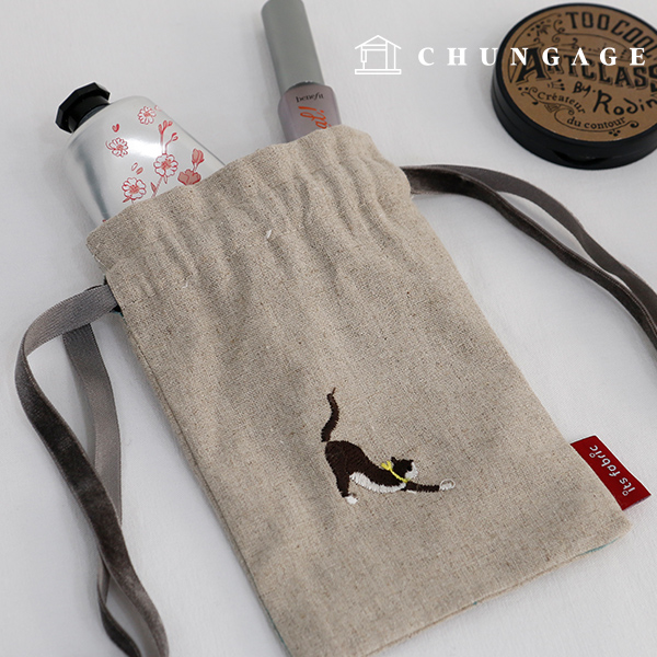 Embroidery Fabric Linen Cloth Animal Cat Flying Cat Wide Width E-002 Hanma