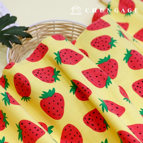 Cotton napping microfiber fabric Fruit Fabric 20 count Strawberry Chou