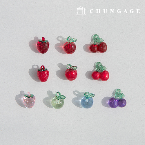 Acrylic Charm Decoration Cute Fruit Zipper Headdress 10 Types