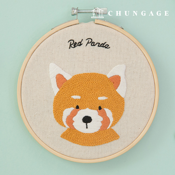 French Embroidery Package DIY Kit Friends in the Woods Panda CH511381
