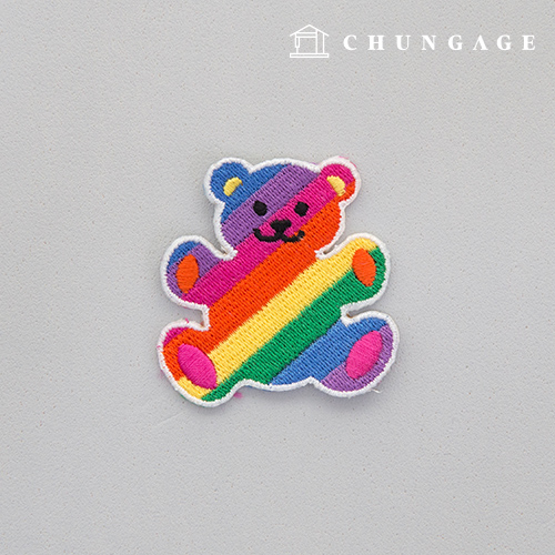 Plush Wappen Rainbow Bear Doll Rainbow and Fan 124