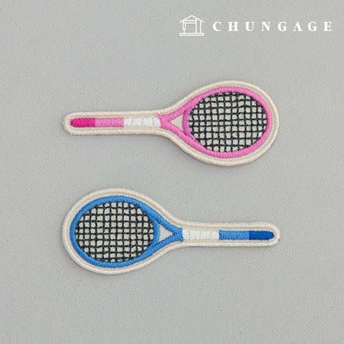 Heat-sealed and pen tennis racket decoration patch 2 types 139